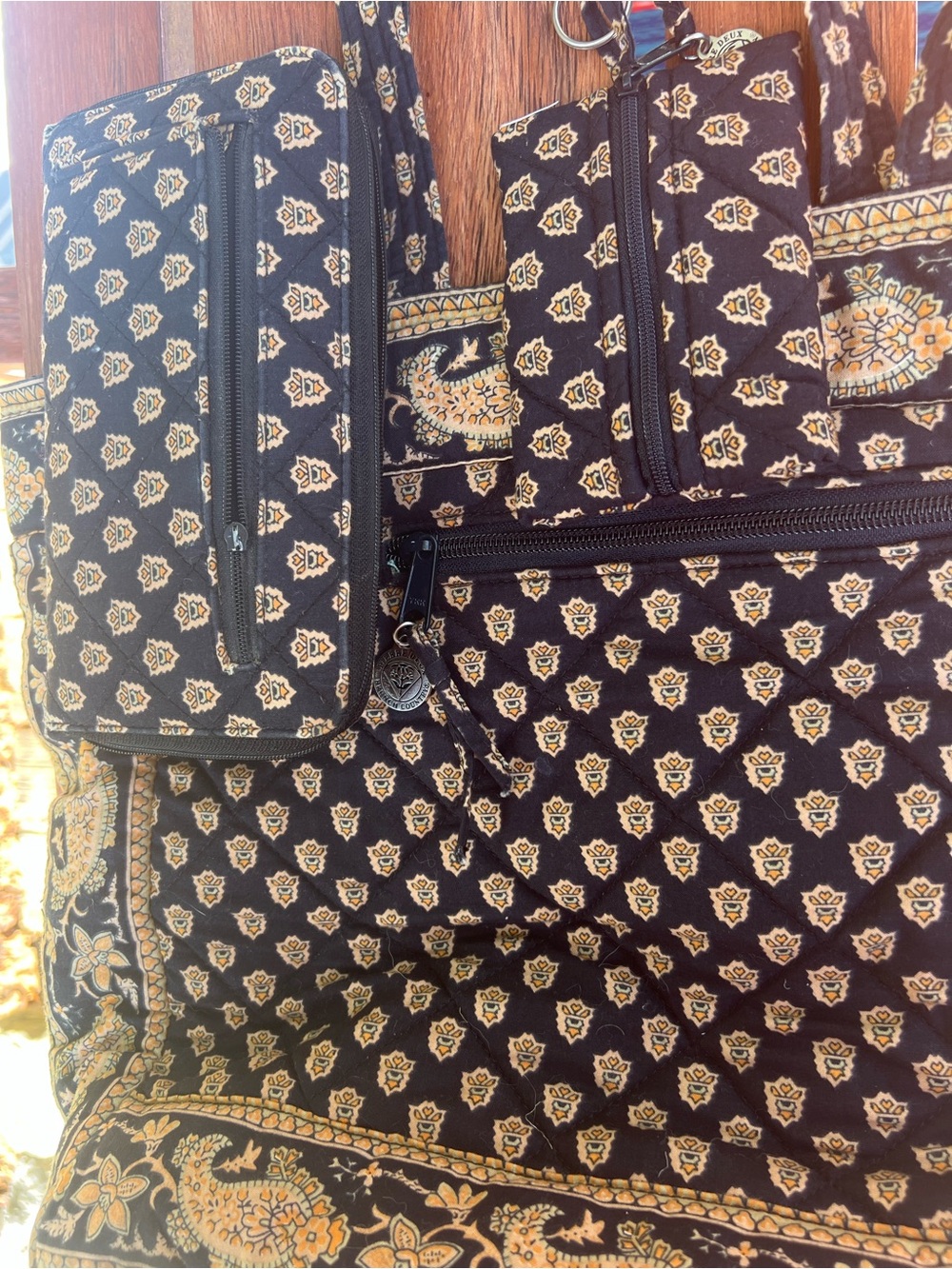 Lot Vtg Pierre Deux lg tote wallet and keychain discontinued